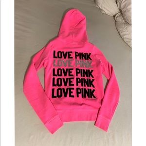 Sequin Victoria secret PINK classic zip up hoodie